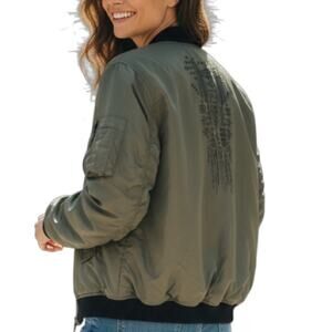 BNCI Olive Green Bomber Jacket Size Small